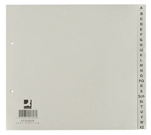 Q-Connect Teilregister – für A4, halbe Höhe, Kunststoff (PP), A–Z, 24-teilig, grau, 2-fach