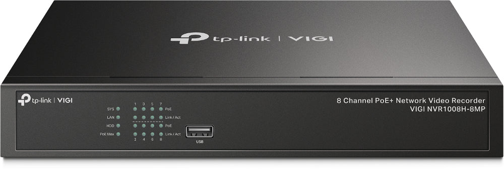TP-Link VIGI NVR1008H (8 Kanäle) – NVR – 4K – PoE (119 W)
