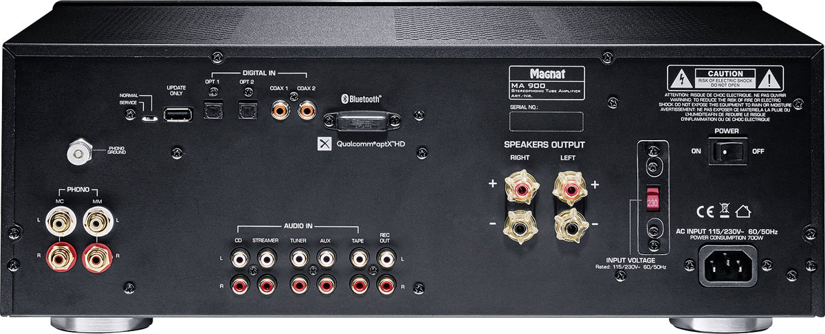 Magnat MA 900 R – Stereo-Vollverstärker, 2×200 W, Toslink, Koaxial, Phono, Bluetooth 5.0, Schwarz