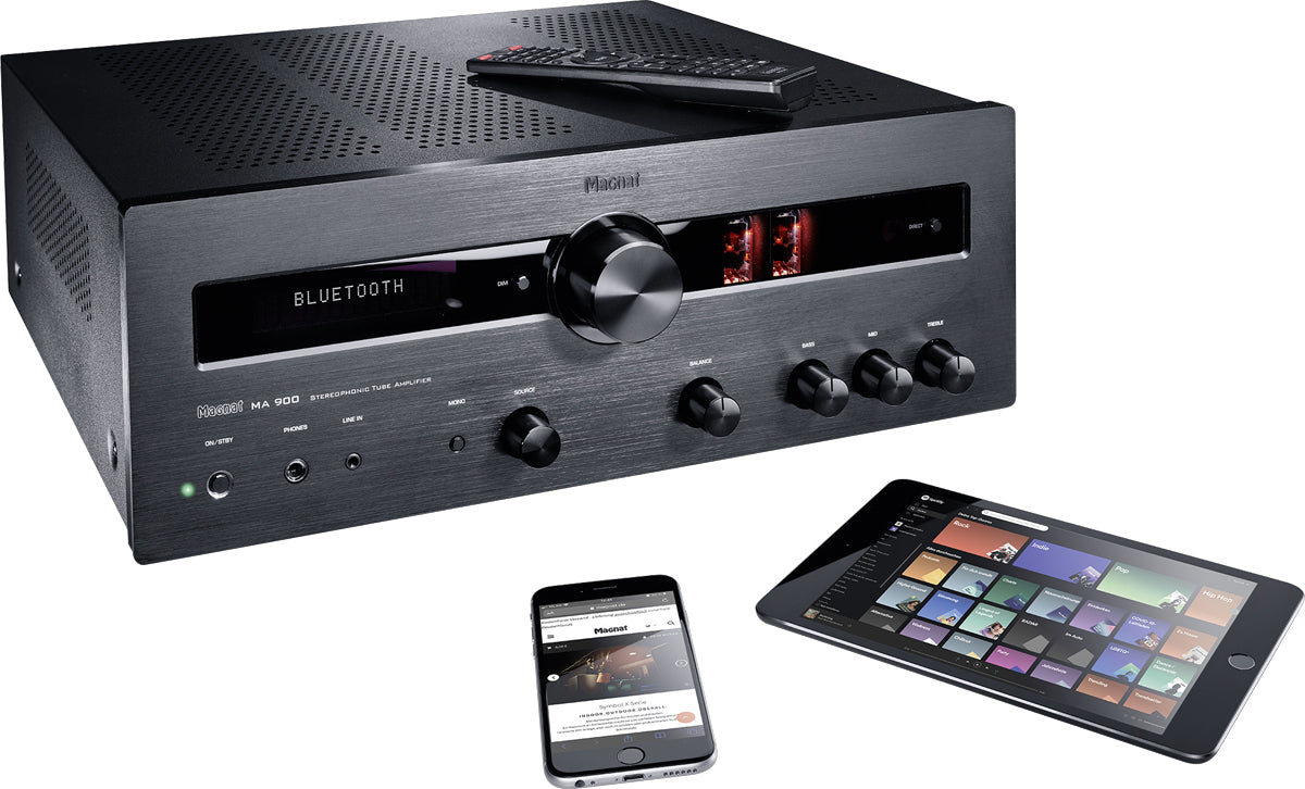 Magnat MA 900 R – Stereo-Vollverstärker, 2×200 W, Toslink, Koaxial, Phono, Bluetooth 5.0, Schwarz
