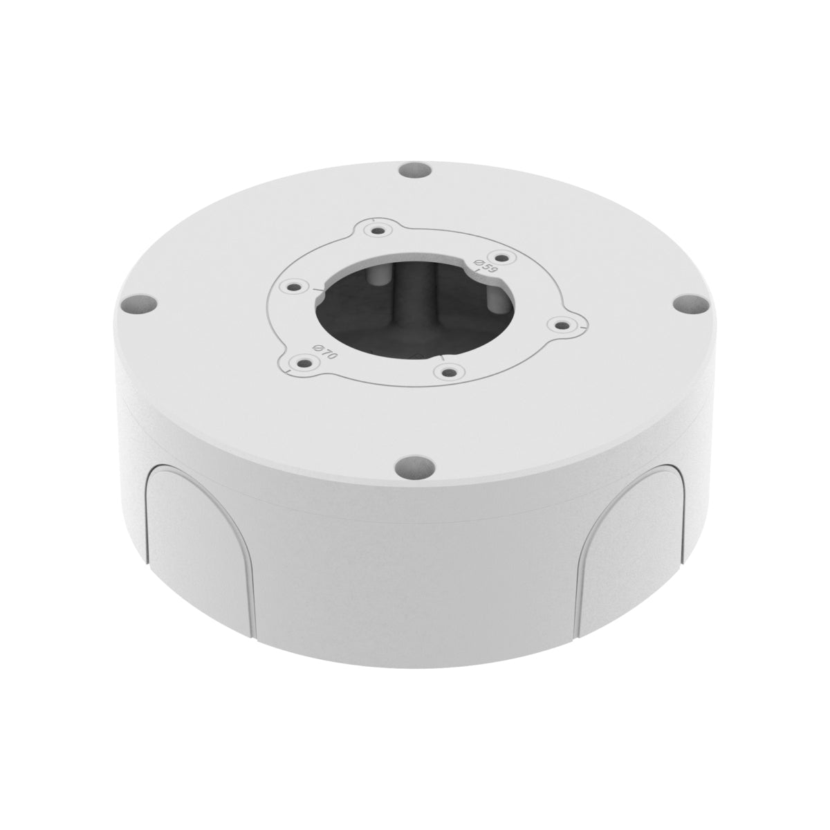 Hanwha SBO-140BW Anschlussbox – Aluminium, Aufputz, Vandalenschutz, 143 × 143 × 50,8 mm – für Hanwha
