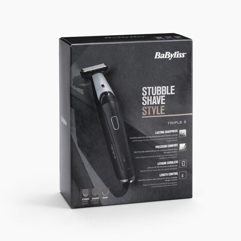 BaByliss Bartschneider T880E – Akku, 90 min Laufzeit, 1–3 mm Schnittlänge, Nass & Trocken – Schwarz, Edelstahl