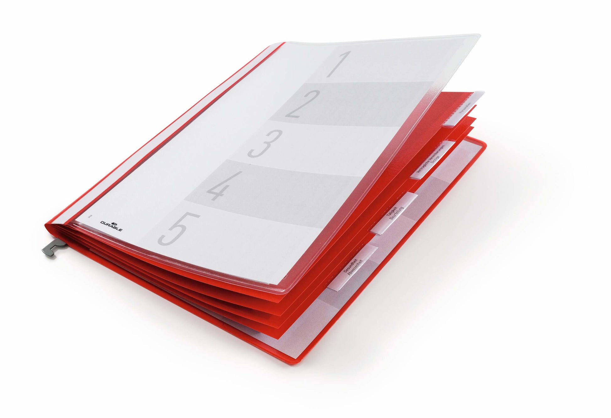 Durable Personalakte – für A4, 5-teilig, rot, Kunststoff, 5 Stk., mit Hängeschiene