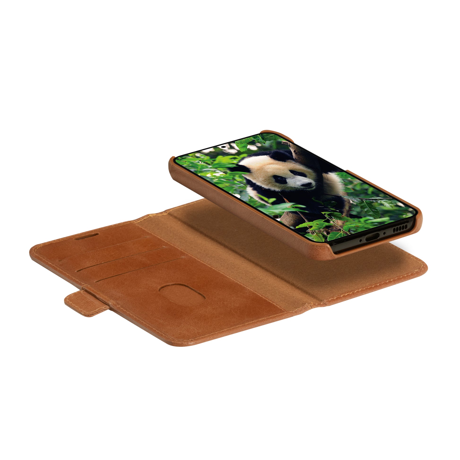 dbramante1928 Lynge Folio – für Samsung Galaxy S23+, 3 Kartenfächer, Leder, Tan, RFID-beständig
