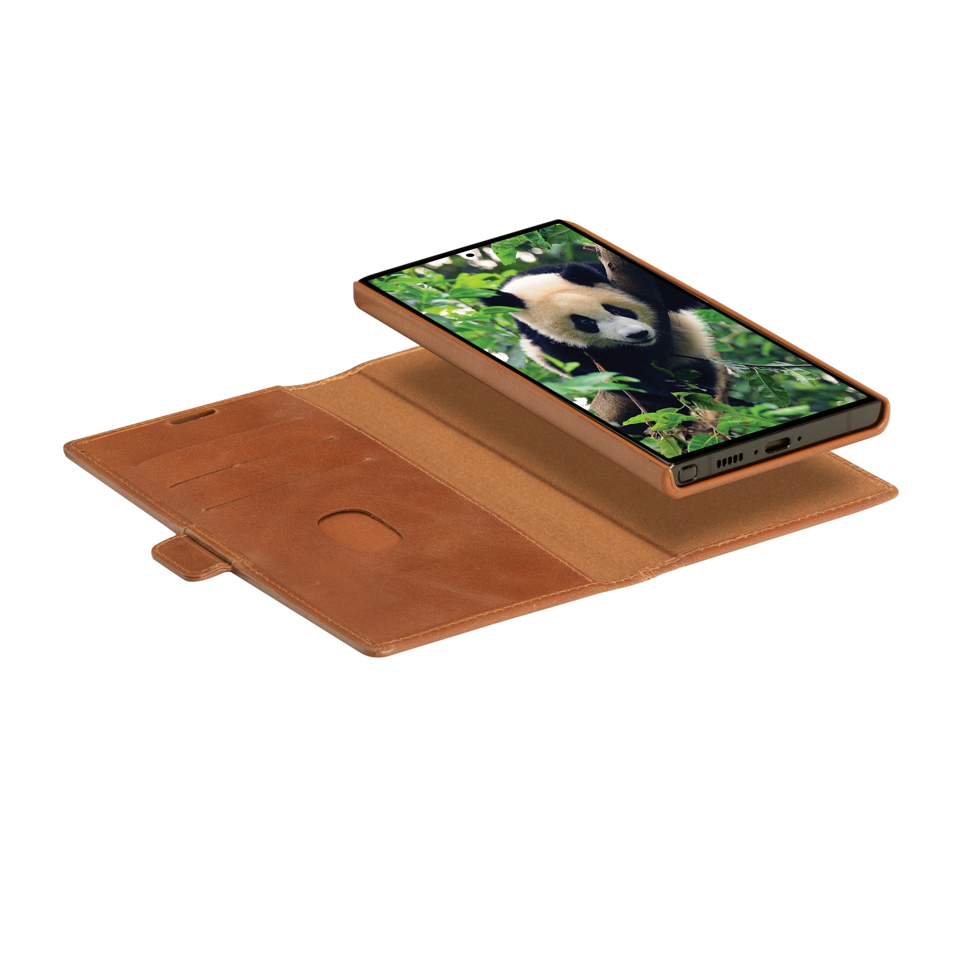 dbramante1928 Lynge Wallethülle – für Samsung Galaxy S23 Ultra, 3 Kartenfächer, Leder, Tan