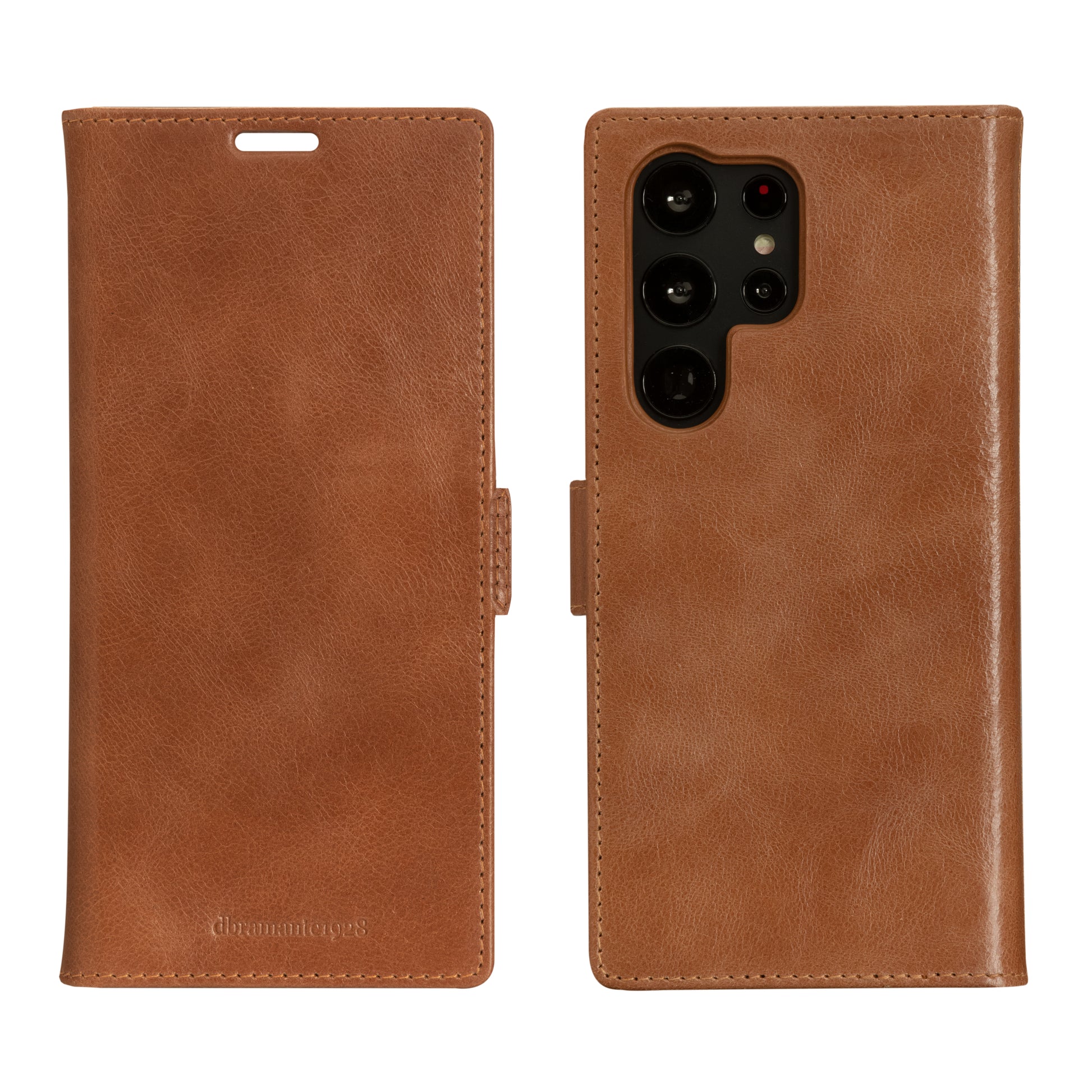 dbramante1928 Lynge Wallethülle – für Samsung Galaxy S23 Ultra, 3 Kartenfächer, Leder, Tan