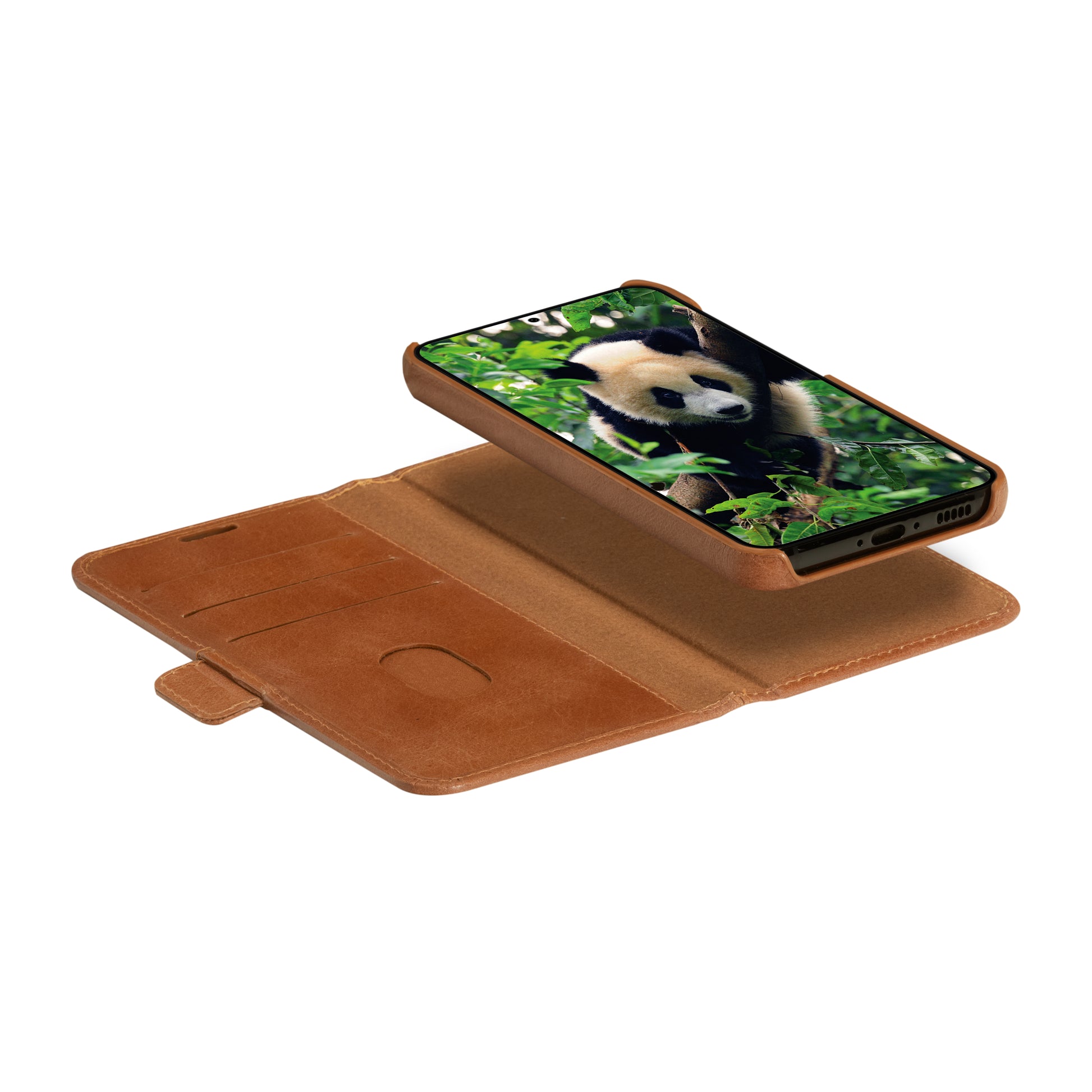 dbramante1928 Lynge Folio – für Samsung Galaxy S23, Tan, RFID-beständig, Magnetverschluss, kabelloses Aufladen