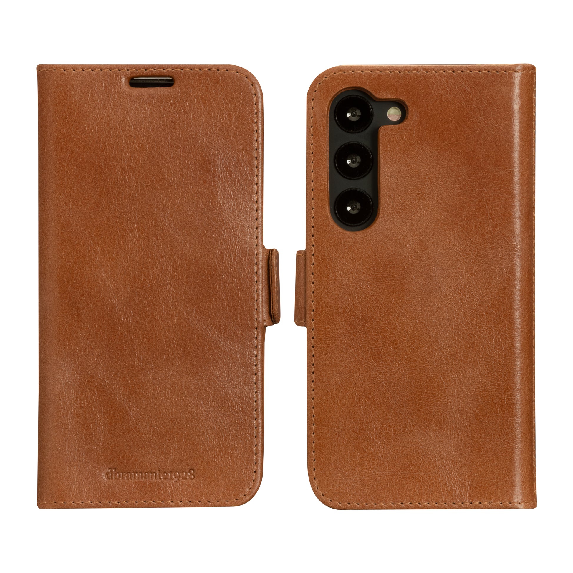 dbramante1928 Lynge Folio – für Samsung Galaxy S23, Tan, RFID-beständig, Magnetverschluss, kabelloses Aufladen