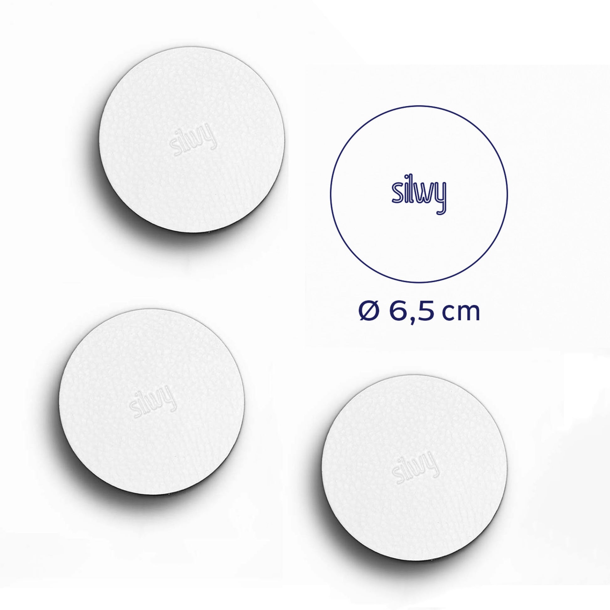 Silwy Haken – Magnet – weiss – 65 × 65 mm – 4 Stück