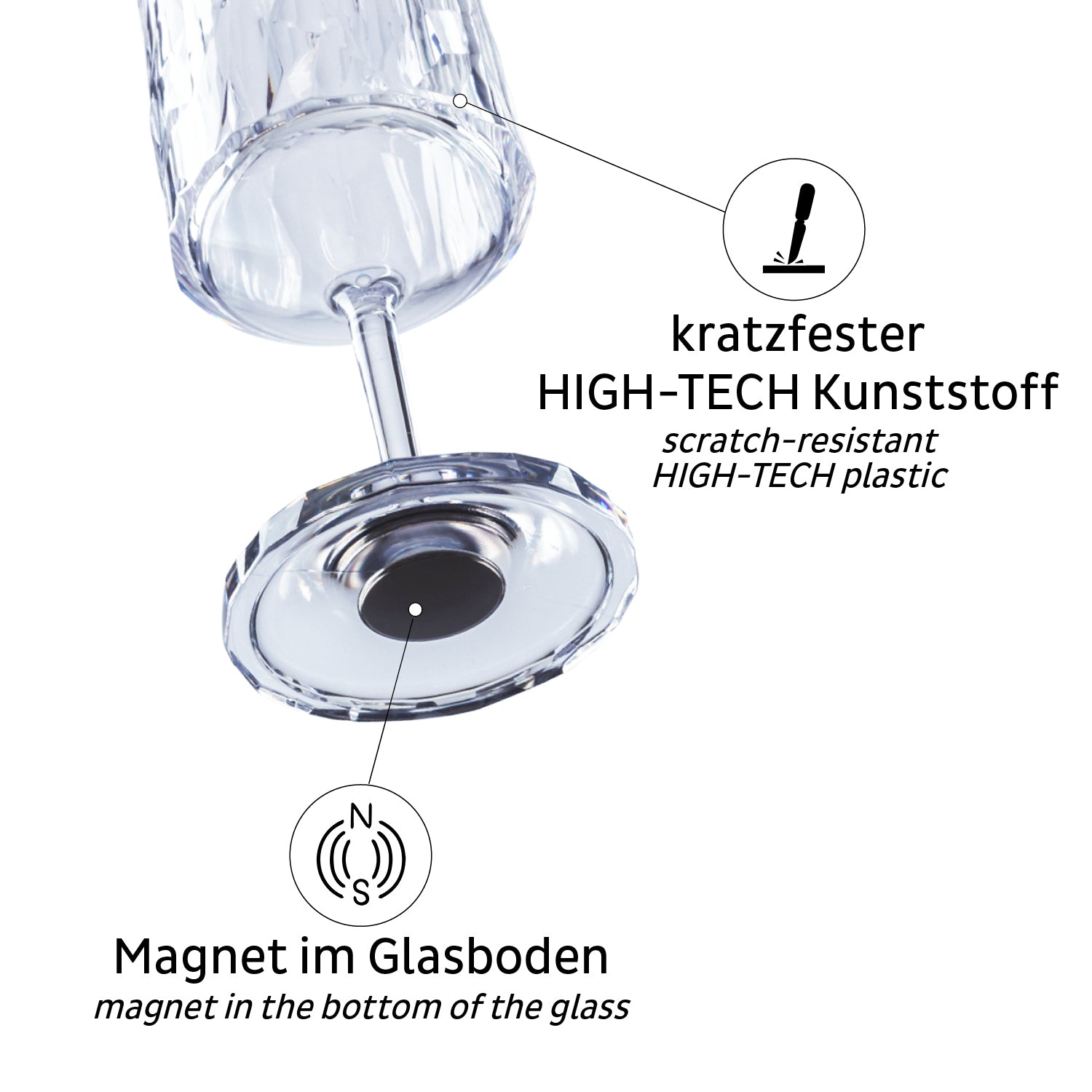 Silwy KO-WIG-C300-2 Weinglas – 0,30 l, Kunststoff, transparent, 2 Stück