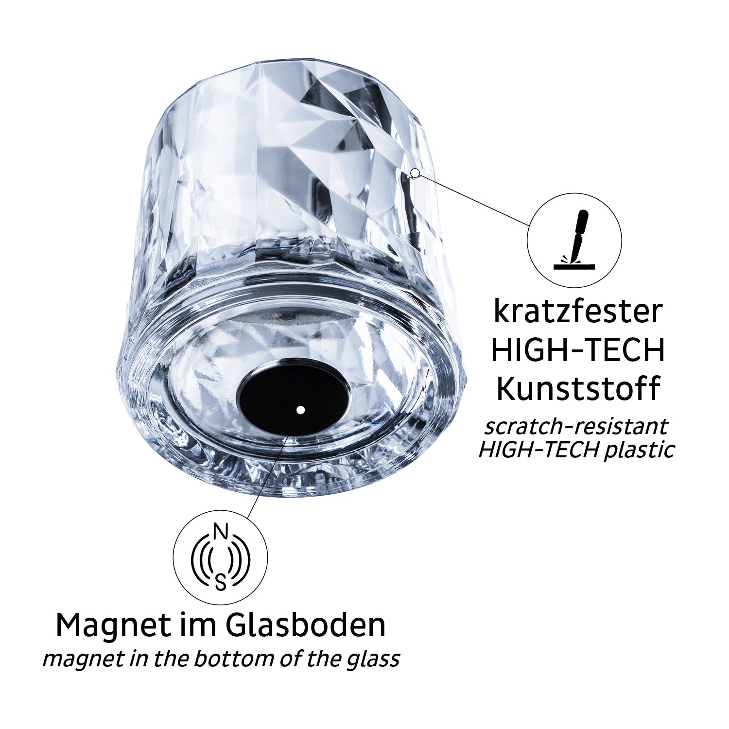 Silwy TUMBLER Glas – 0,25 l, Kunststoff, Transparent, 6 Stück