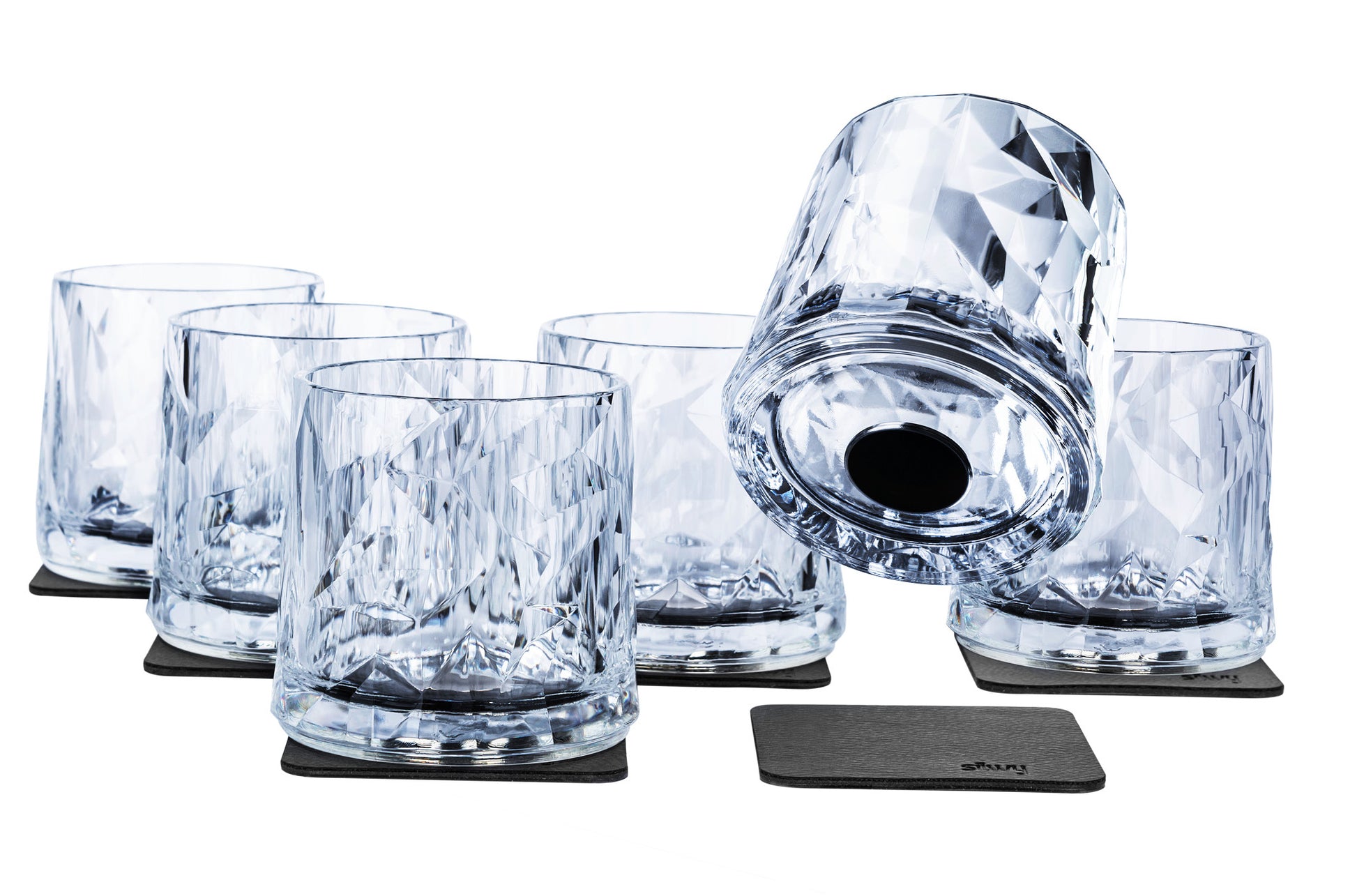 Silwy TUMBLER Glas – 0,25 l, Kunststoff, Transparent, 6 Stück