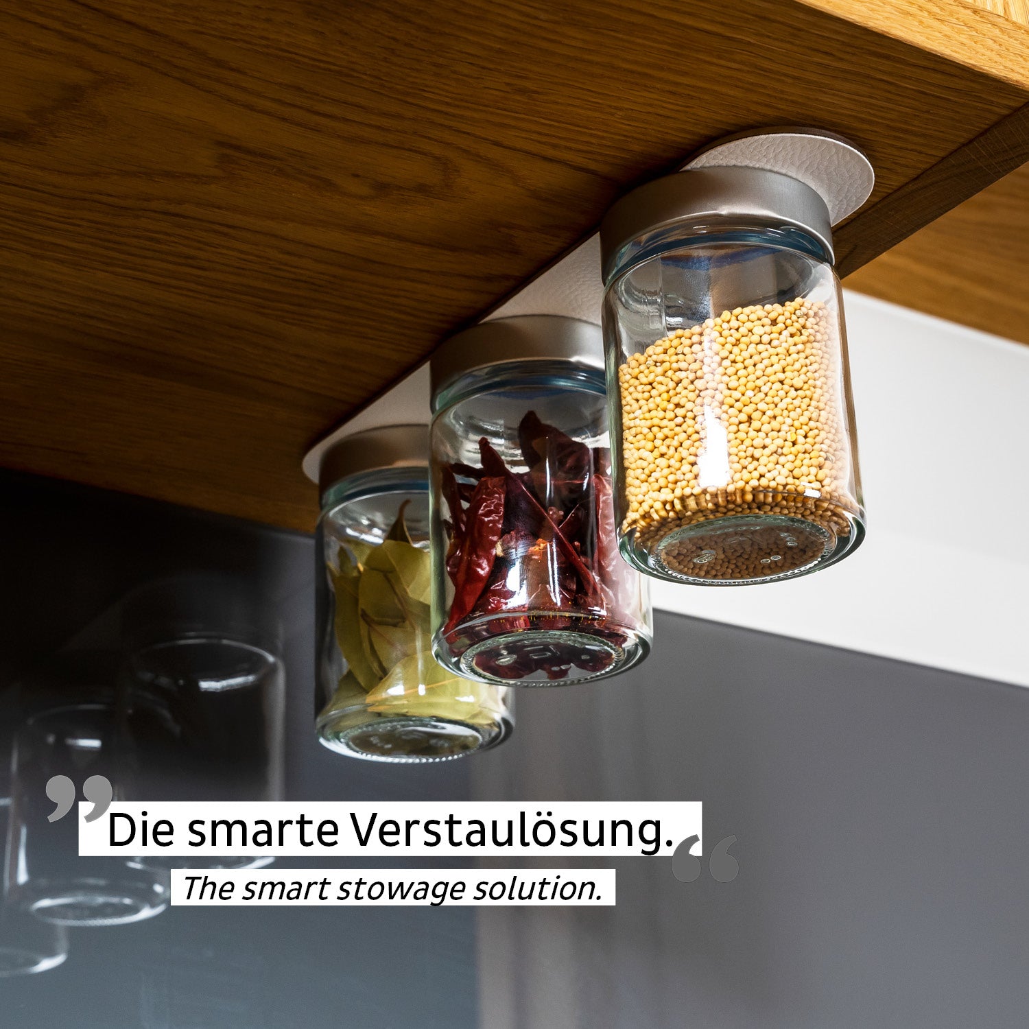 Silwy Vorratsdose 192 ml, Ø 6,2 × 9,3 cm, Glas/Leder, 3er-Set, magnetisch, transparent