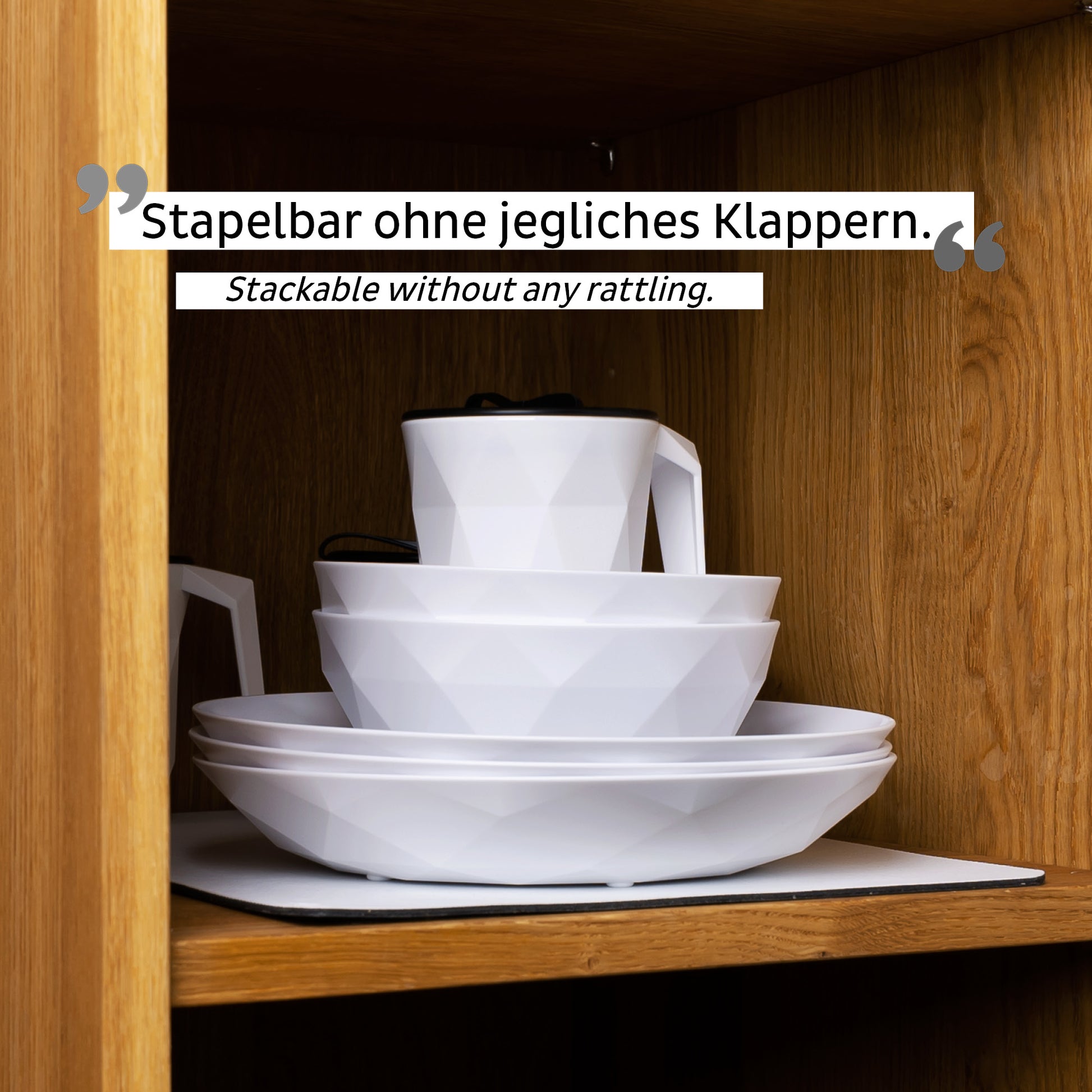 Silwy Frühstücksteller – 2er Set, Ø 24 cm, H 3,7 cm, Kunststoff, Weiss, spülmaschinenfest