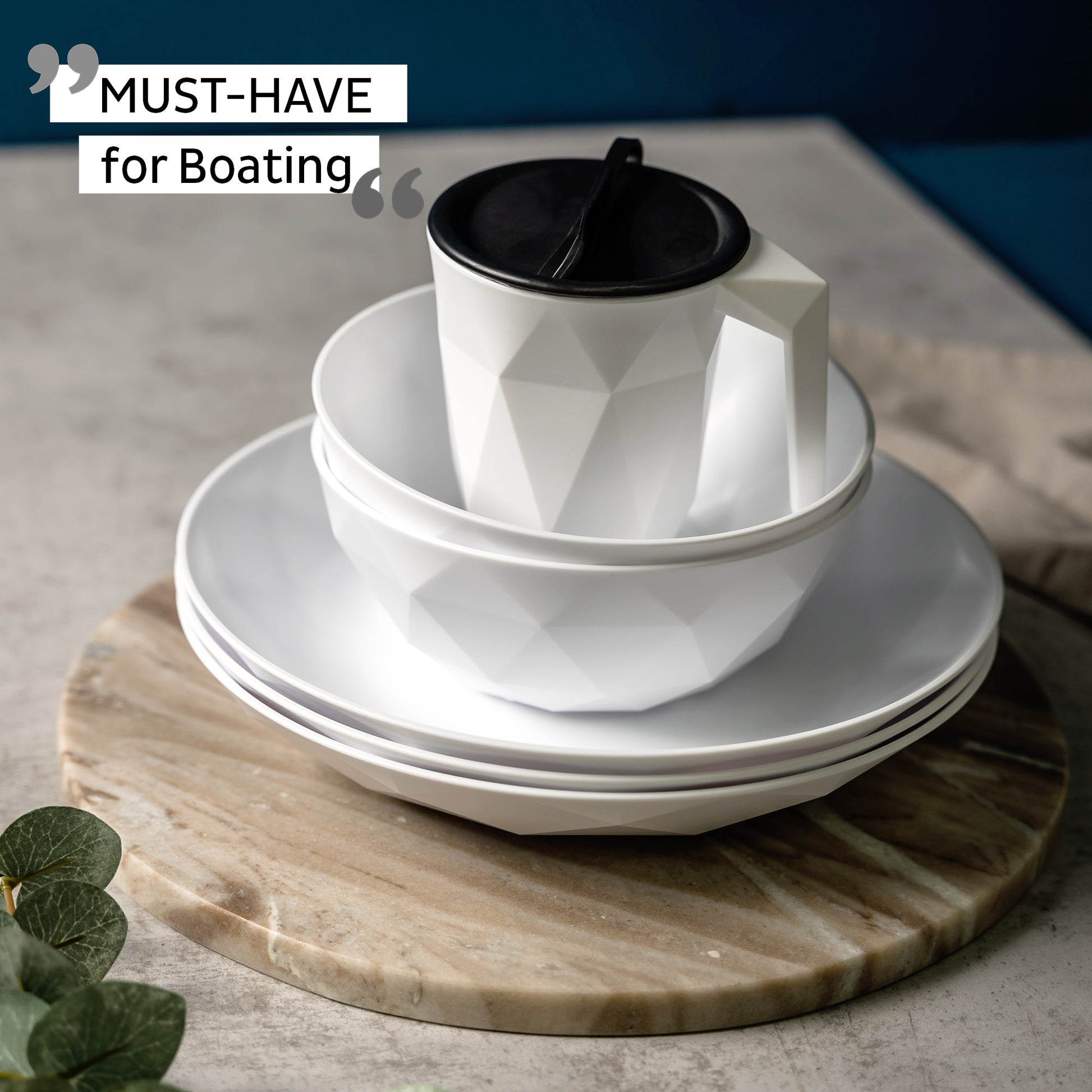 Silwy Frühstücksteller – 2er Set, Ø 24 cm, H 3,7 cm, Kunststoff, Weiss, spülmaschinenfest