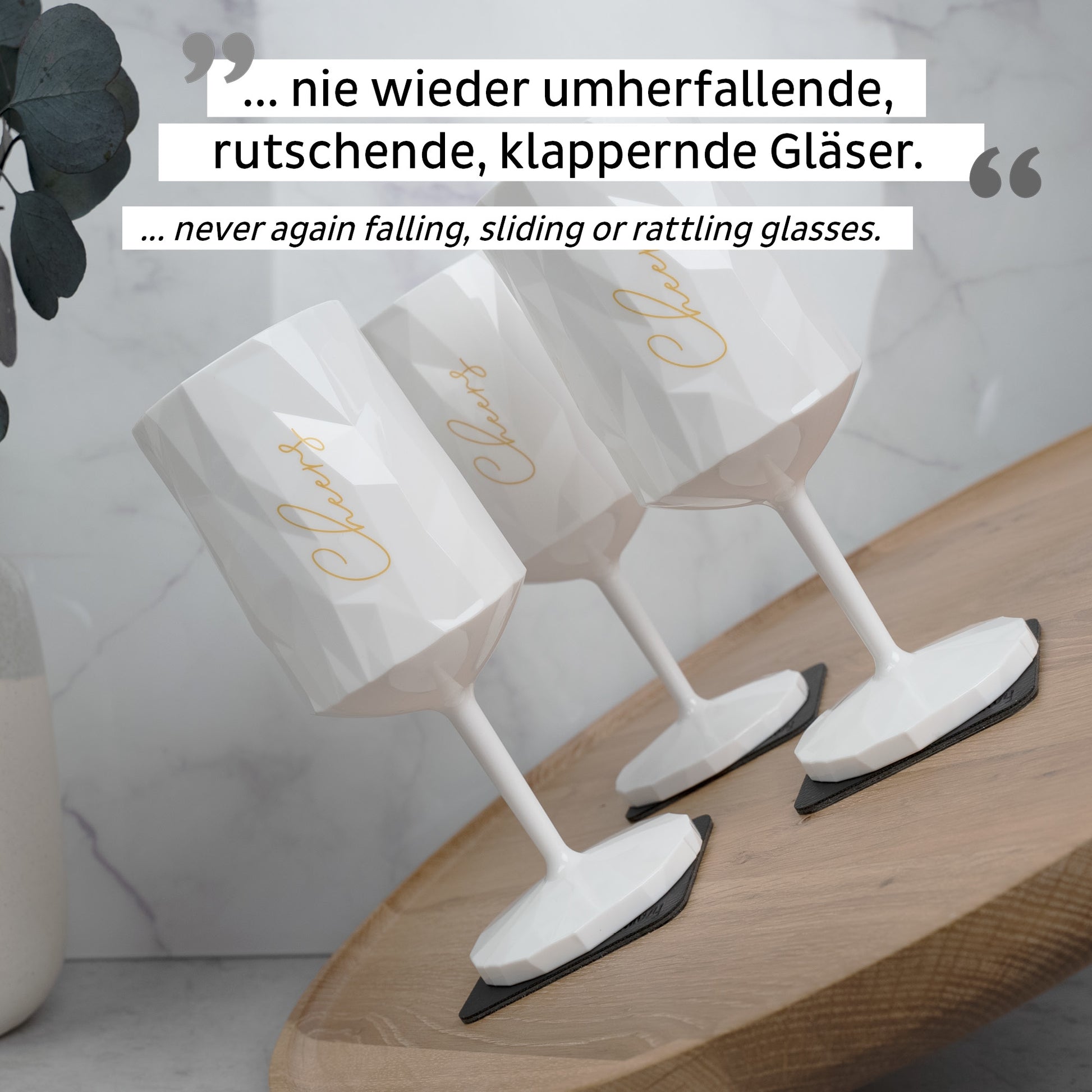 Silwy Weinglas – 300 ml, Ø 7,6 cm, Kunststoff, Weiss