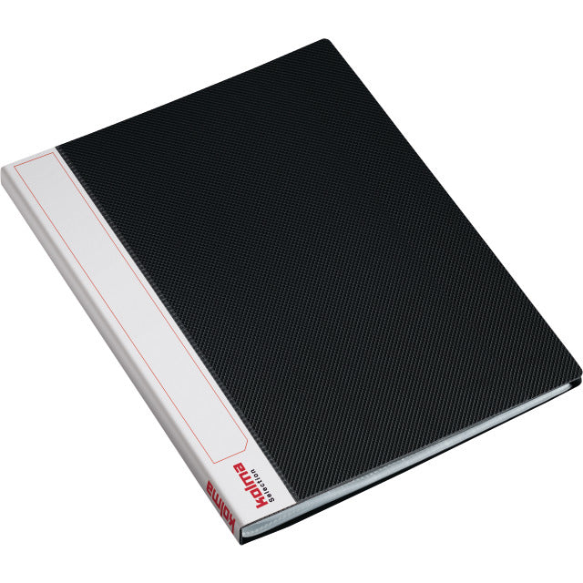 Kolma Sichtbuch Selection – 20 Sichttaschen, A4, glatt, glänzend, schwarz, Kunststoff