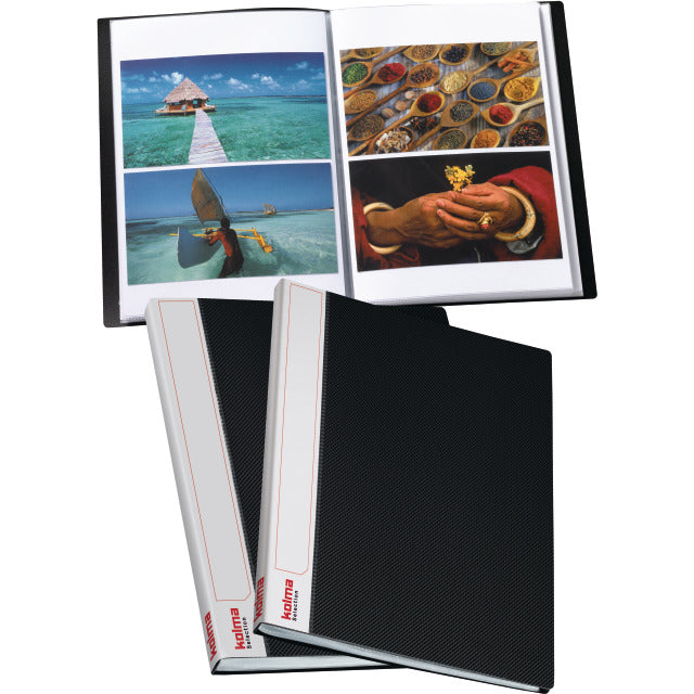 Kolma Sichtbuch Selection – 20 Sichttaschen, A4, glatt, glänzend, schwarz, Kunststoff