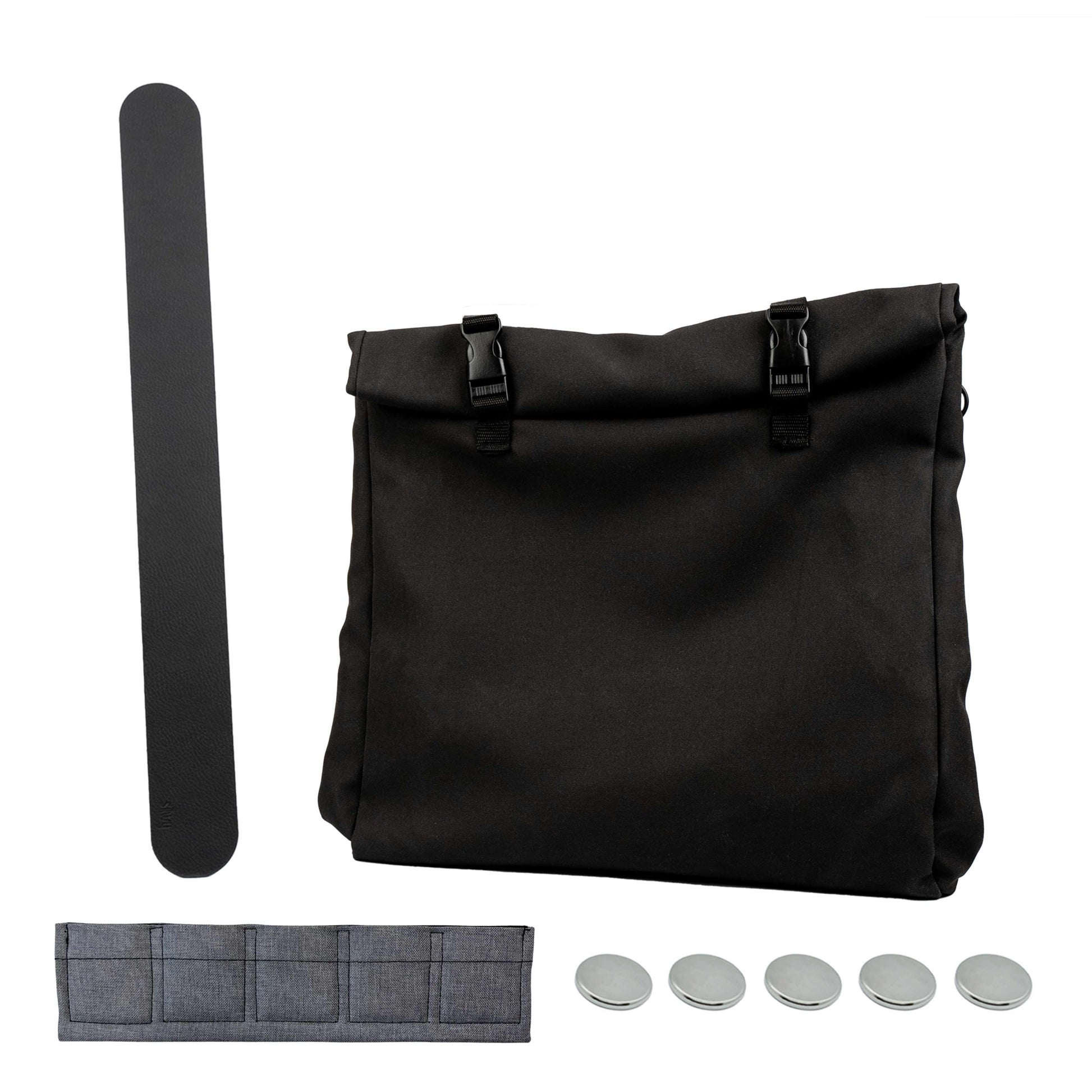 Silwy Magnettaschen-Set L – Kunstfaser, Schwarz, 49 × 35 × 10 cm