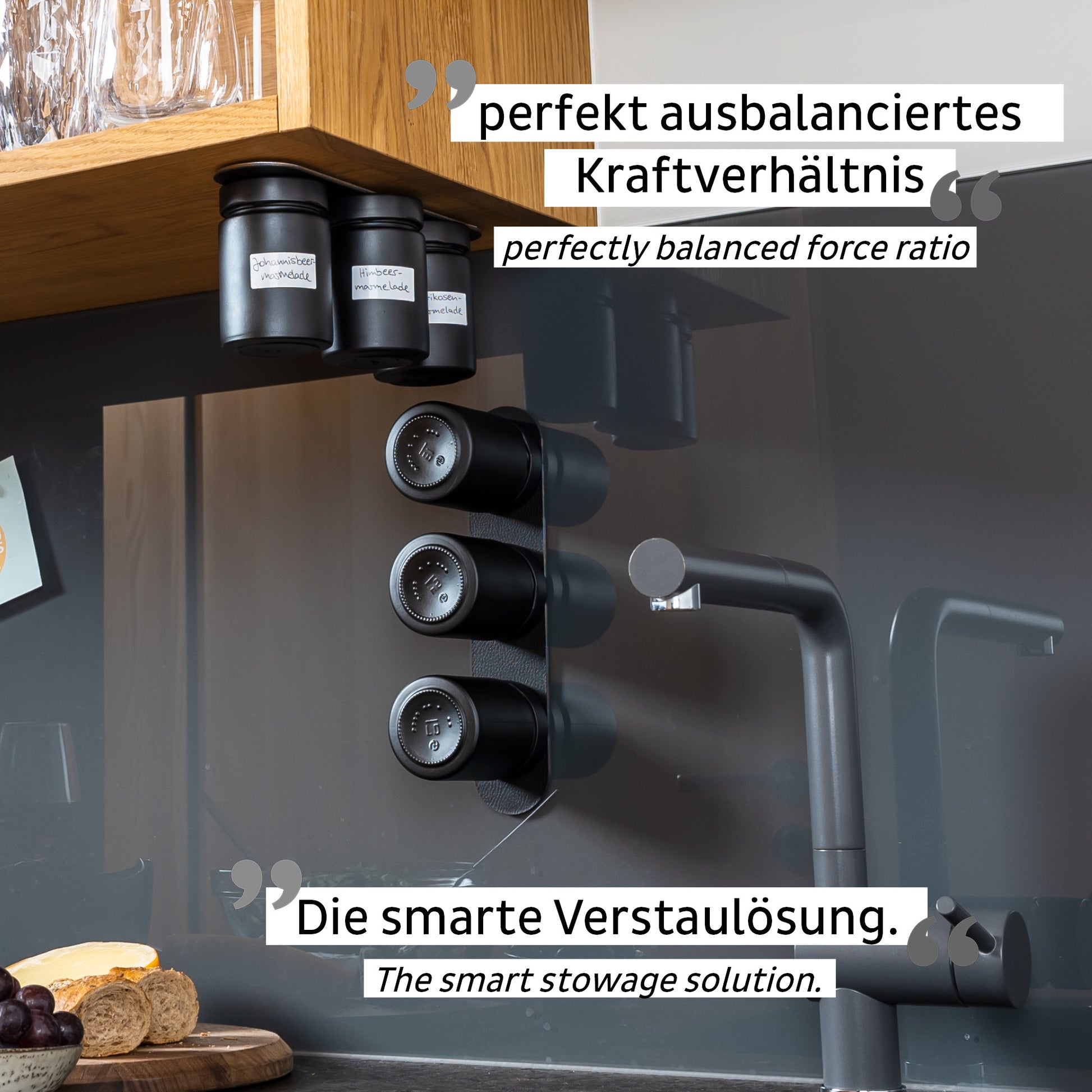 Silwy Vorratsdose 192 ml, Ø 6,2 × 9,3 cm, Glas, Schwarz, 3er-Set
