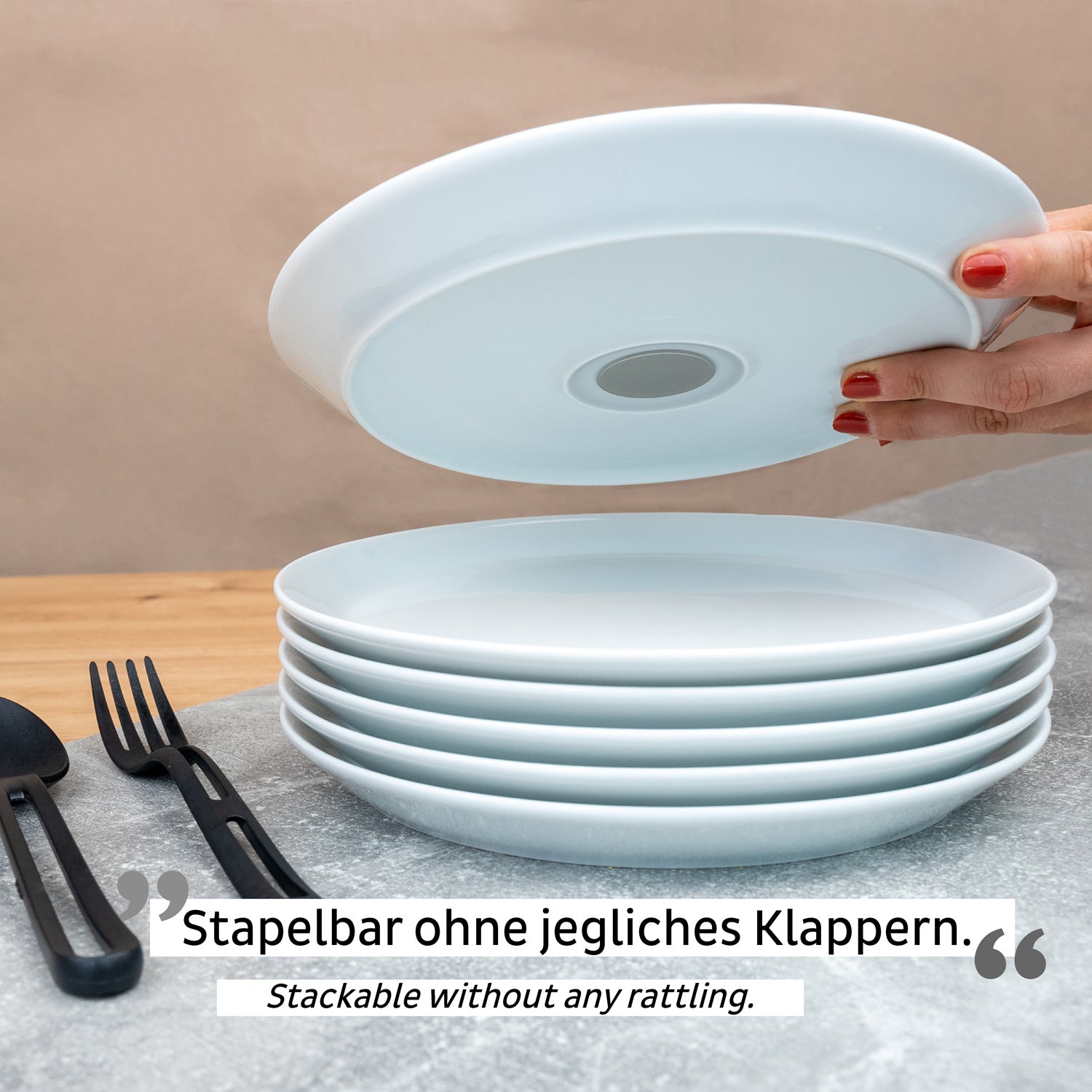Silwy S0PT-1311-2 Frühstücksteller – Porzellan, weiss, magnetisch, Ø 23 cm, 2 Stück