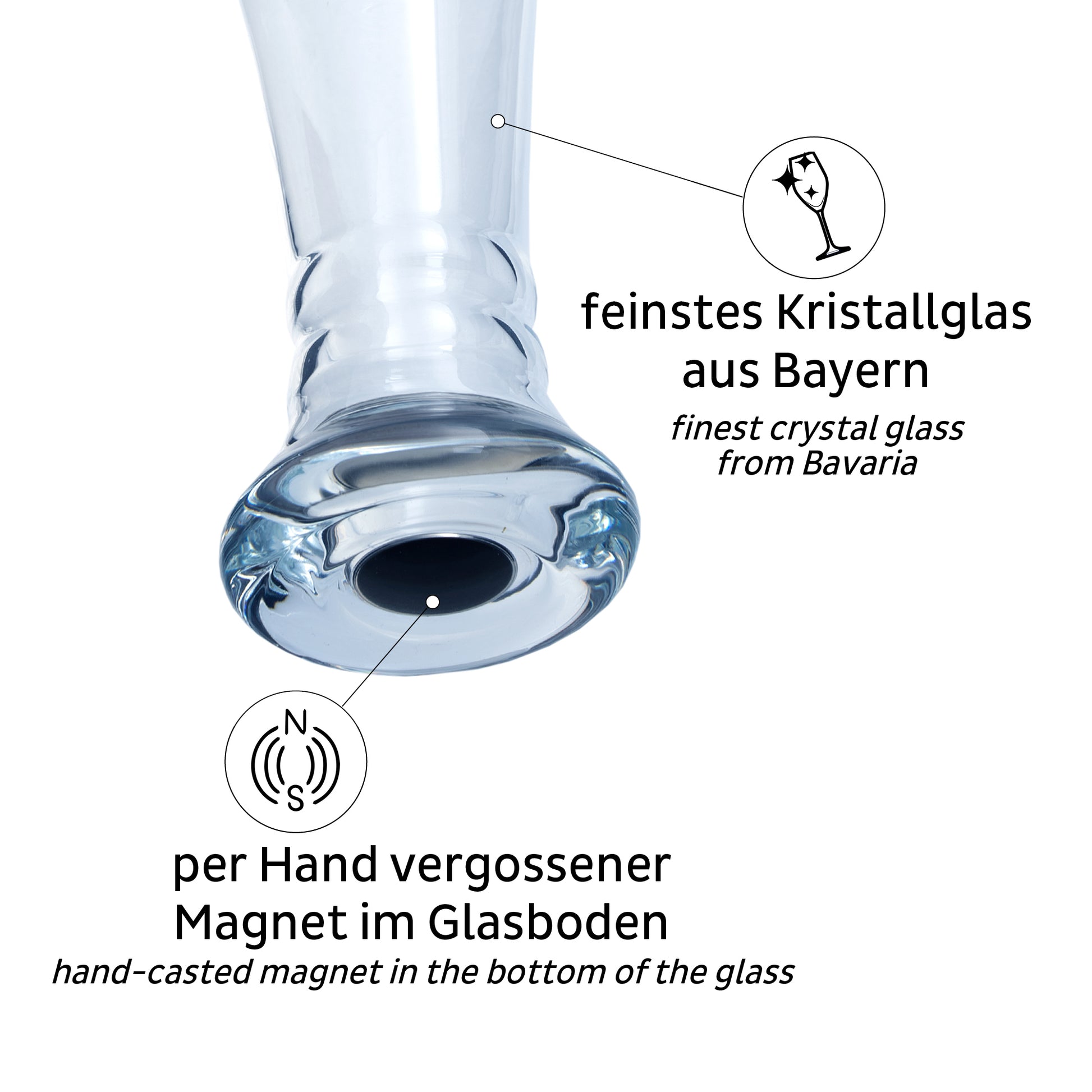 Silwy Bierglas – 500 ml, Ø 7,5 cm, H 25,5 cm, Kristallglas, Transparent
