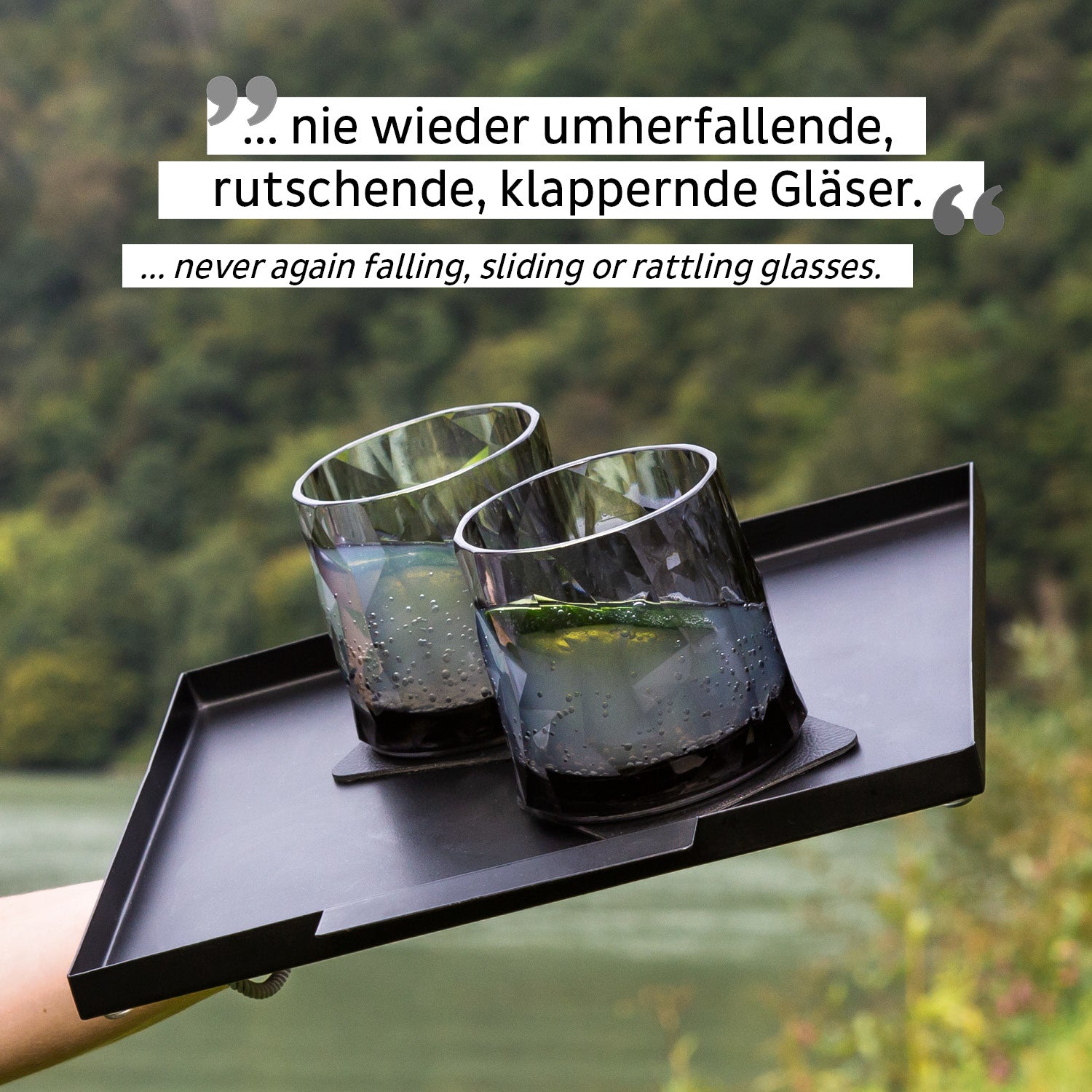 Silwy Trinkglas – 2er Set, 250 ml, Ø 9,2 cm, H 8,7 cm, Kunststoff, Grau