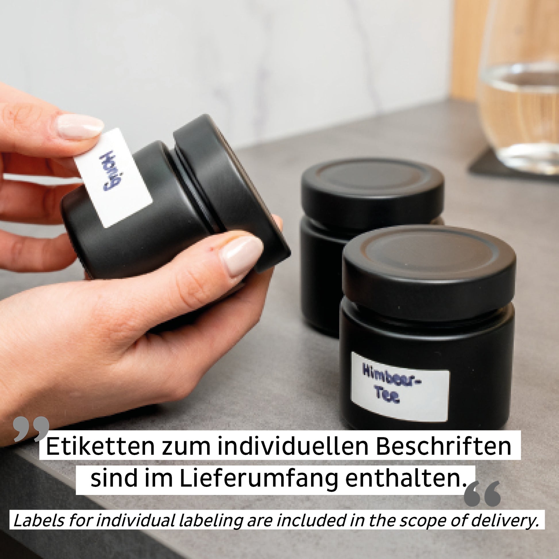 Silwy Vorratsdose 125 ml, Ø 6 × 6,3 cm, Glas/Metall, Schwarz, 3er-Set