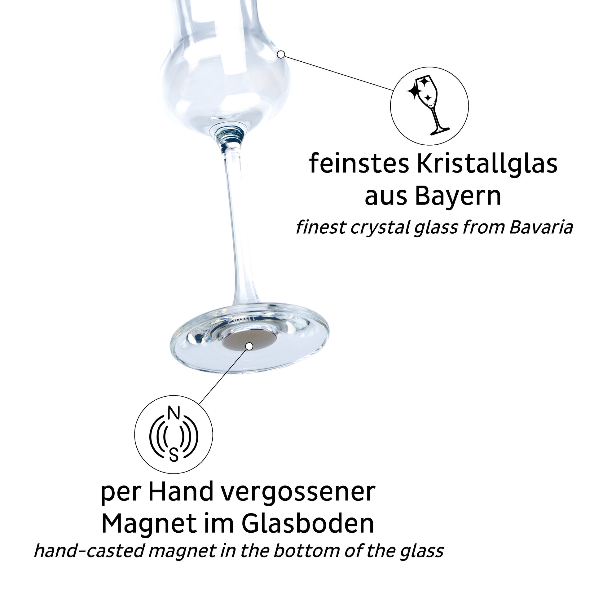 Silwy Likörglas – 95 ml, Ø 4,0 cm, H 17,0 cm, Kristallglas, Transparent