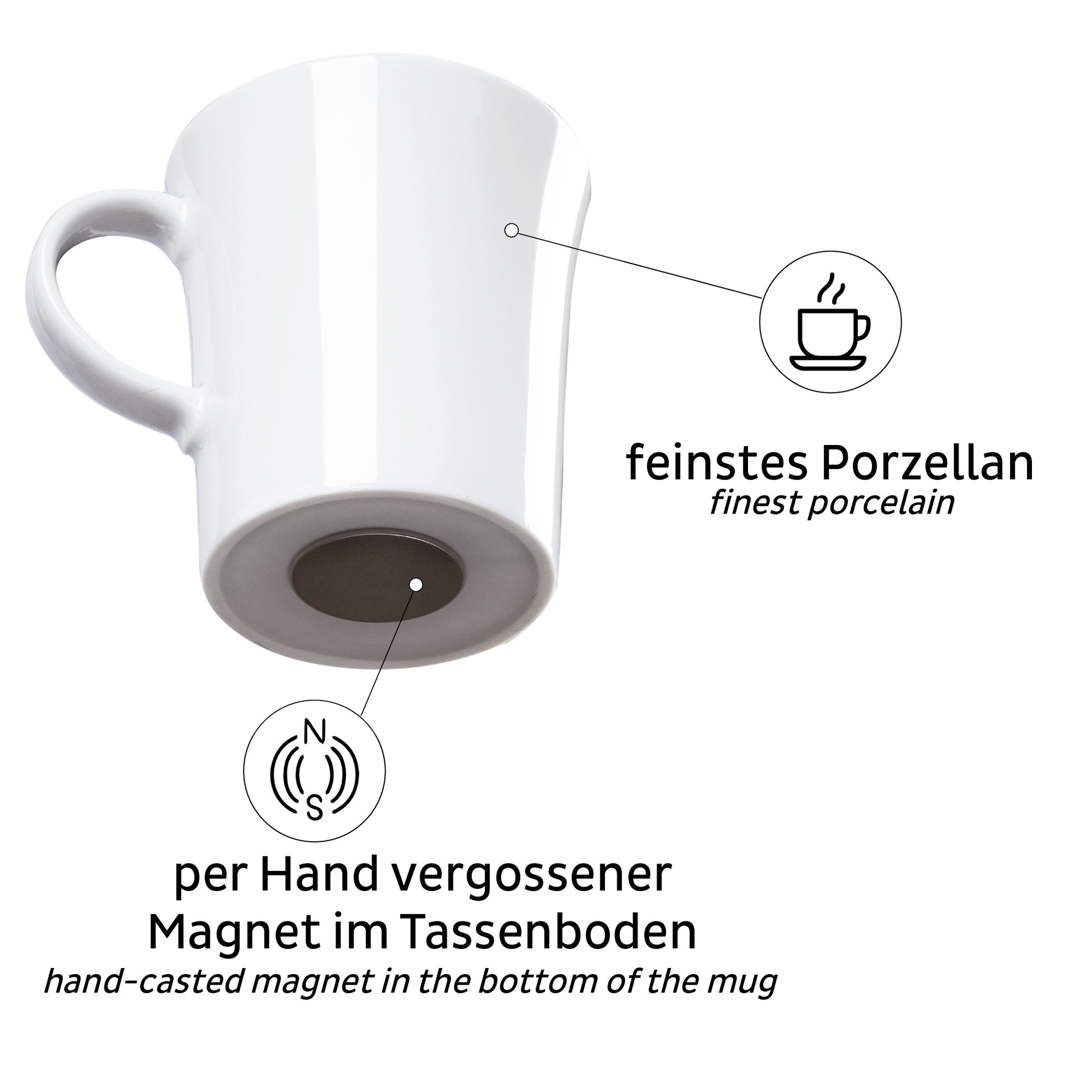 Silwy Tasse S027-1402-2-B – 2er Set, 270 ml, 9,0 × 9,0 × 11,0 cm, Porzellan, Weiss