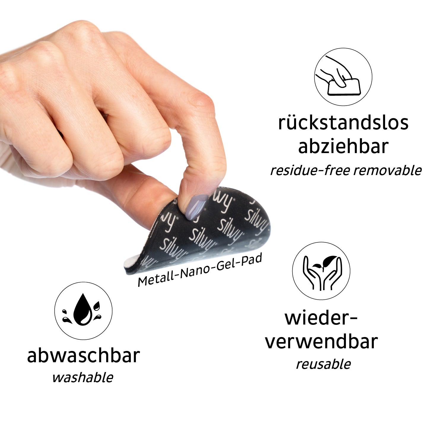 Silwy PM00-14-4 Kabelhalter – selbstklebend – Neodym – silber – Ø 28 × H 3 mm – 4 Stück