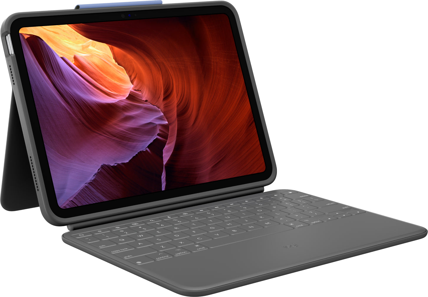 Logitech Rugged Folio – Tastatur, kabelgebunden (Smart Connector), DE-Layout (DE) – für iPad (10. Gen)