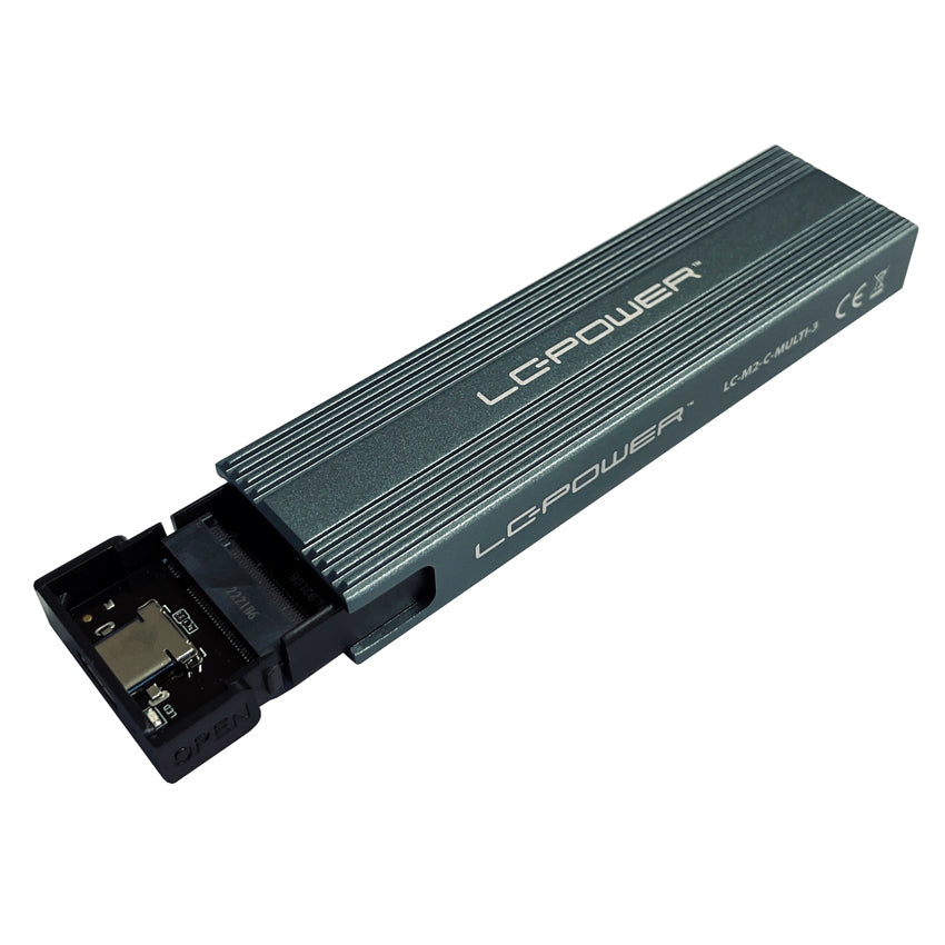 LC-Power LC-M2-C-MULTI-3 – 1-Schacht SSD-Gehäuse – für M.2 (NVMe/SATA)