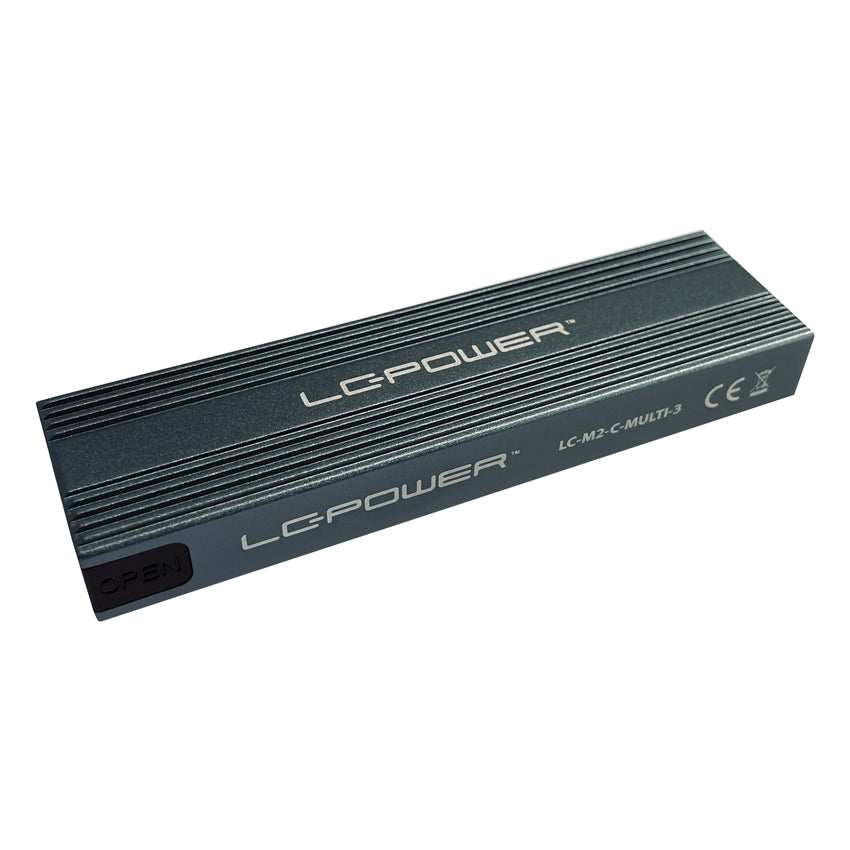 LC-Power LC-M2-C-MULTI-3 – 1-Schacht SSD-Gehäuse – für M.2 (NVMe/SATA)