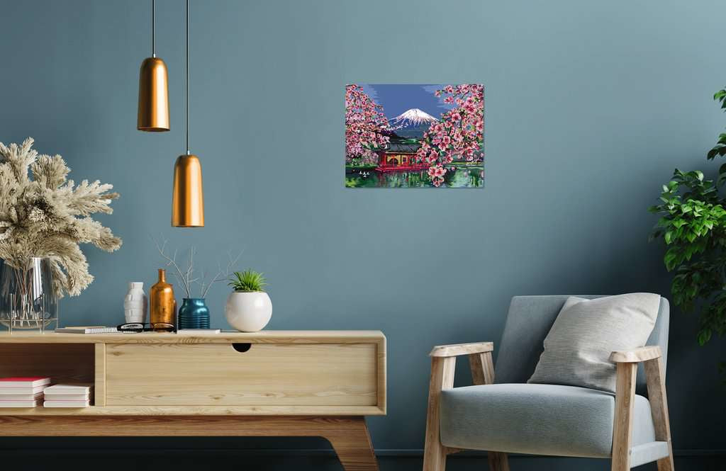 Ravensburger Malen-nach-Zahlen-Set Japanische Kirschblüte – 40 × 30 cm – ab 12 Jahren