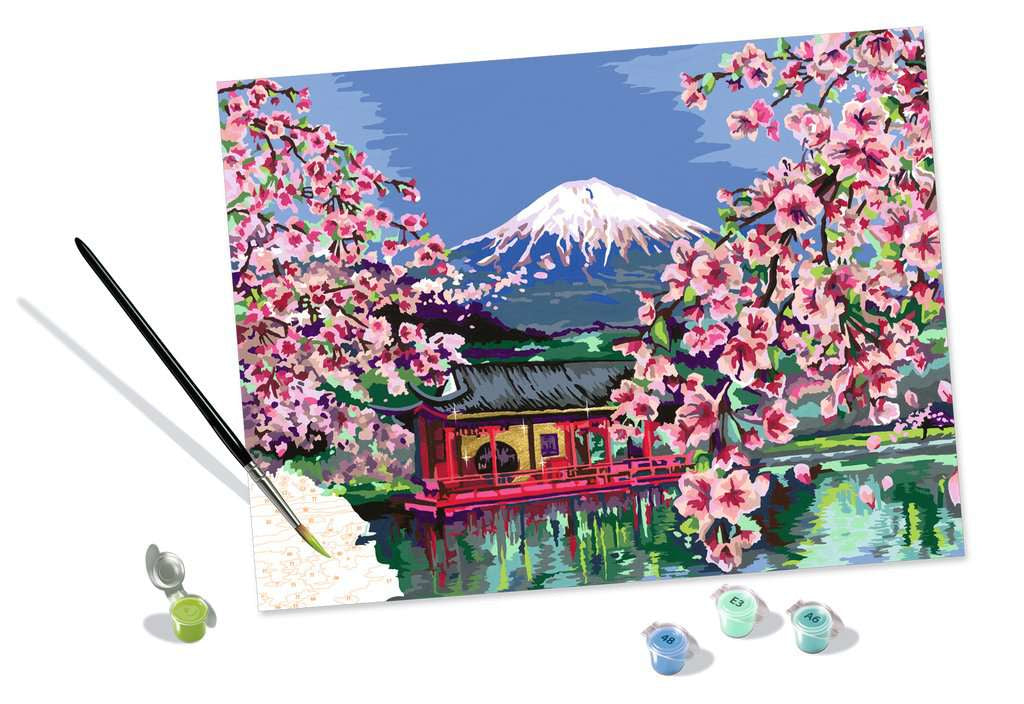 Ravensburger Malen-nach-Zahlen-Set Japanische Kirschblüte – 40 × 30 cm – ab 12 Jahren