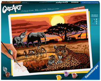 Ravensburger Serie B – Malen-nach-Zahlen-Set – Savannah Landscapes – 40 × 30 cm – ab 14 Jahren