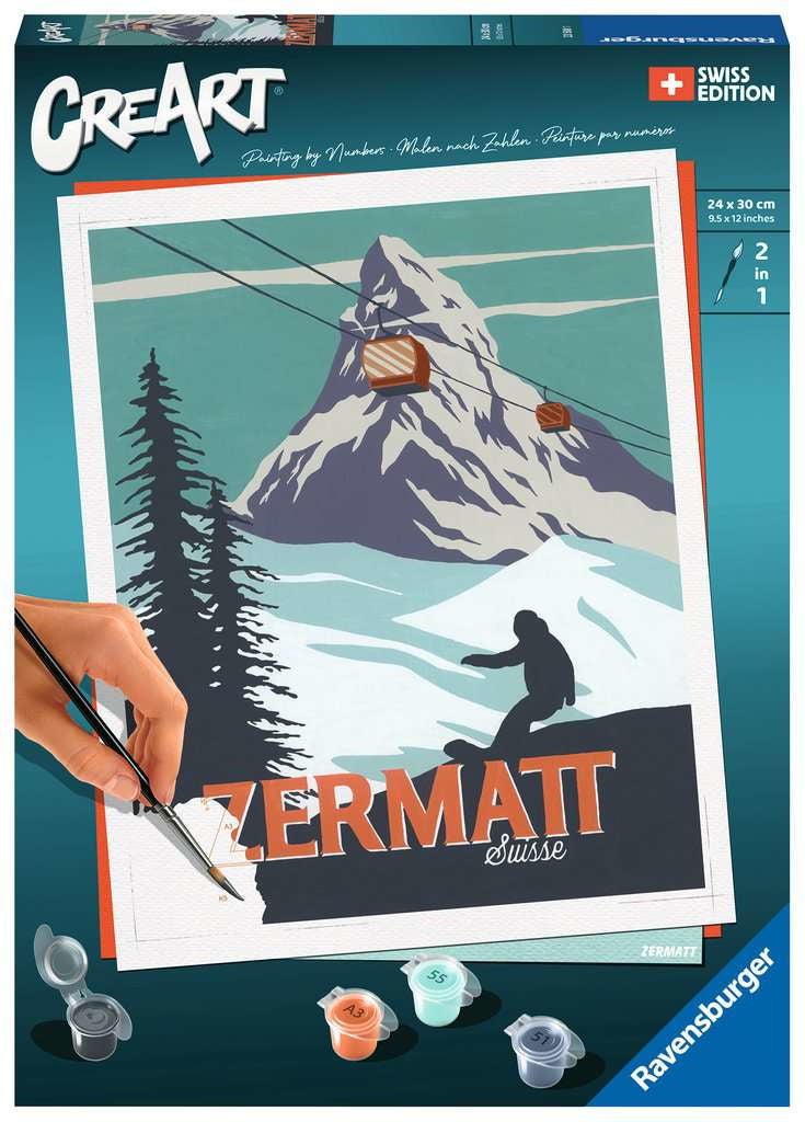 Ravensburger Malkasten Malen nach Zahlen Zermatt – ab 12 Jahren – 240 × 300 mm