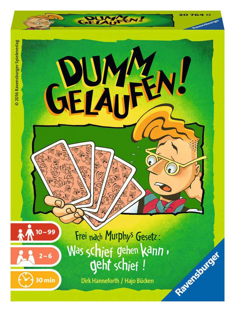 Ravensburger Dumm gelaufen 23 – Kartenspiel, 2–6 Spieler, ab 10 Jahren, 30 Min., DE