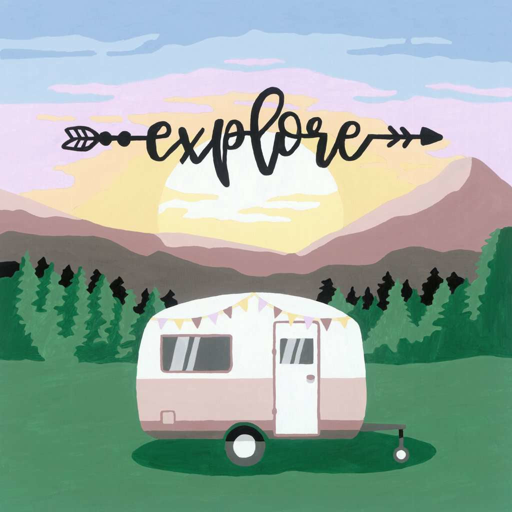 Ravensburger MnZ Trend Explore – Malen-nach-Zahlen-Set – Wohnwagen – 20 × 20 cm – ab 12 Jahren
