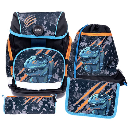 Funki Schulrucksack-Set Joy-Bag – 4-teilig – Dinosaurier
