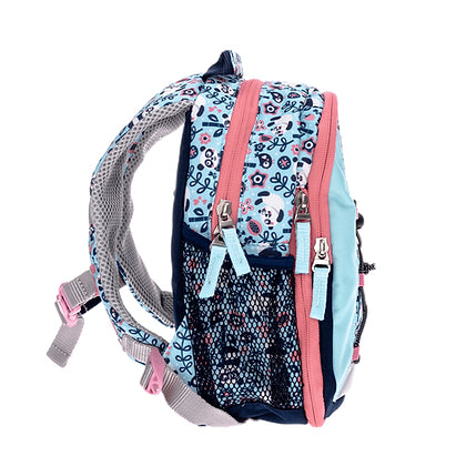 Funki Kindergartenrucksack – Happy Panda, verstellbarer Brustgurt, Blau/Pink