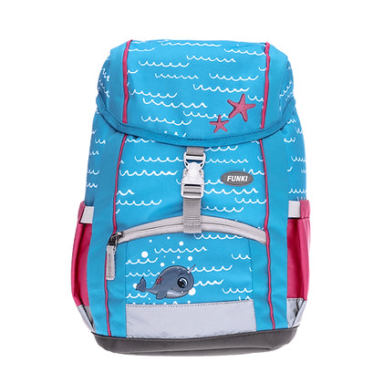Funki Kinder-Rucksack A4 Plus – Lustiger Wal – türkis