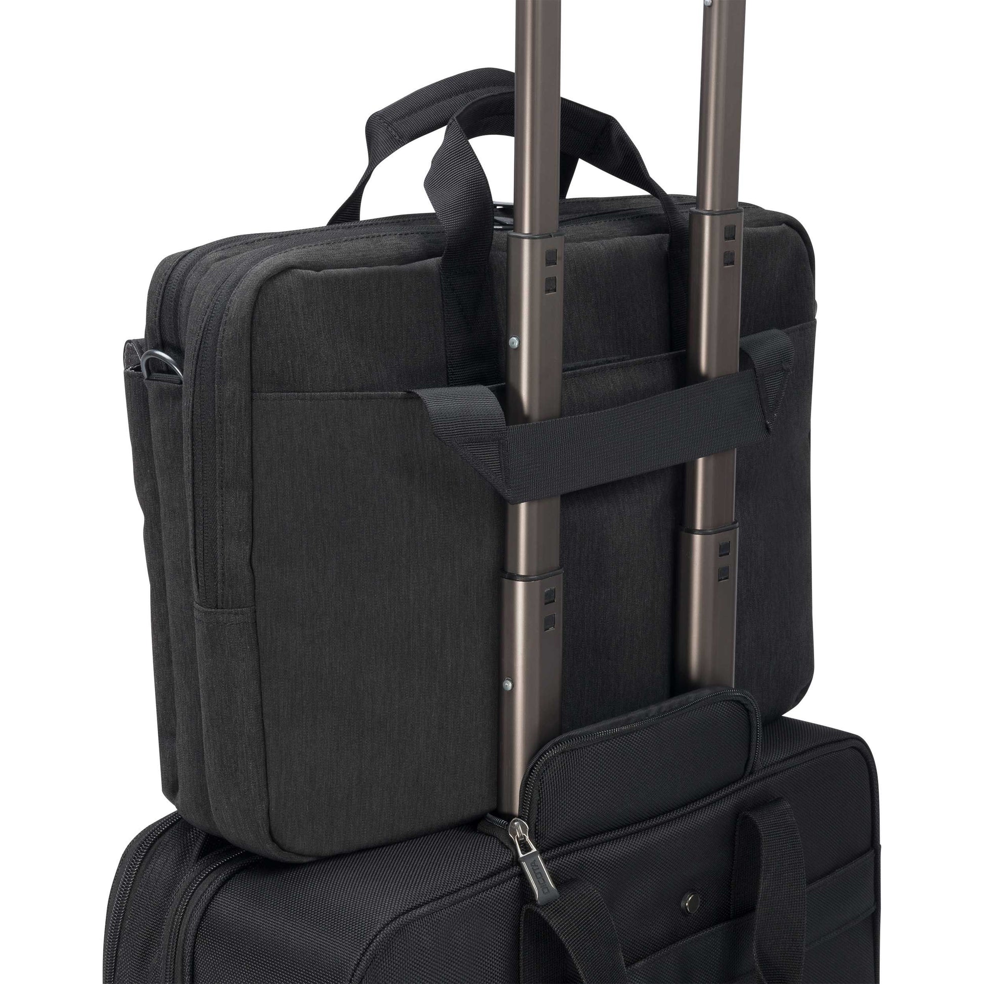 DICOTA STYLE Notebook-Tasche bis 15,2" – abschliessbar, Trolley-Befestigungsband – Schwarz
