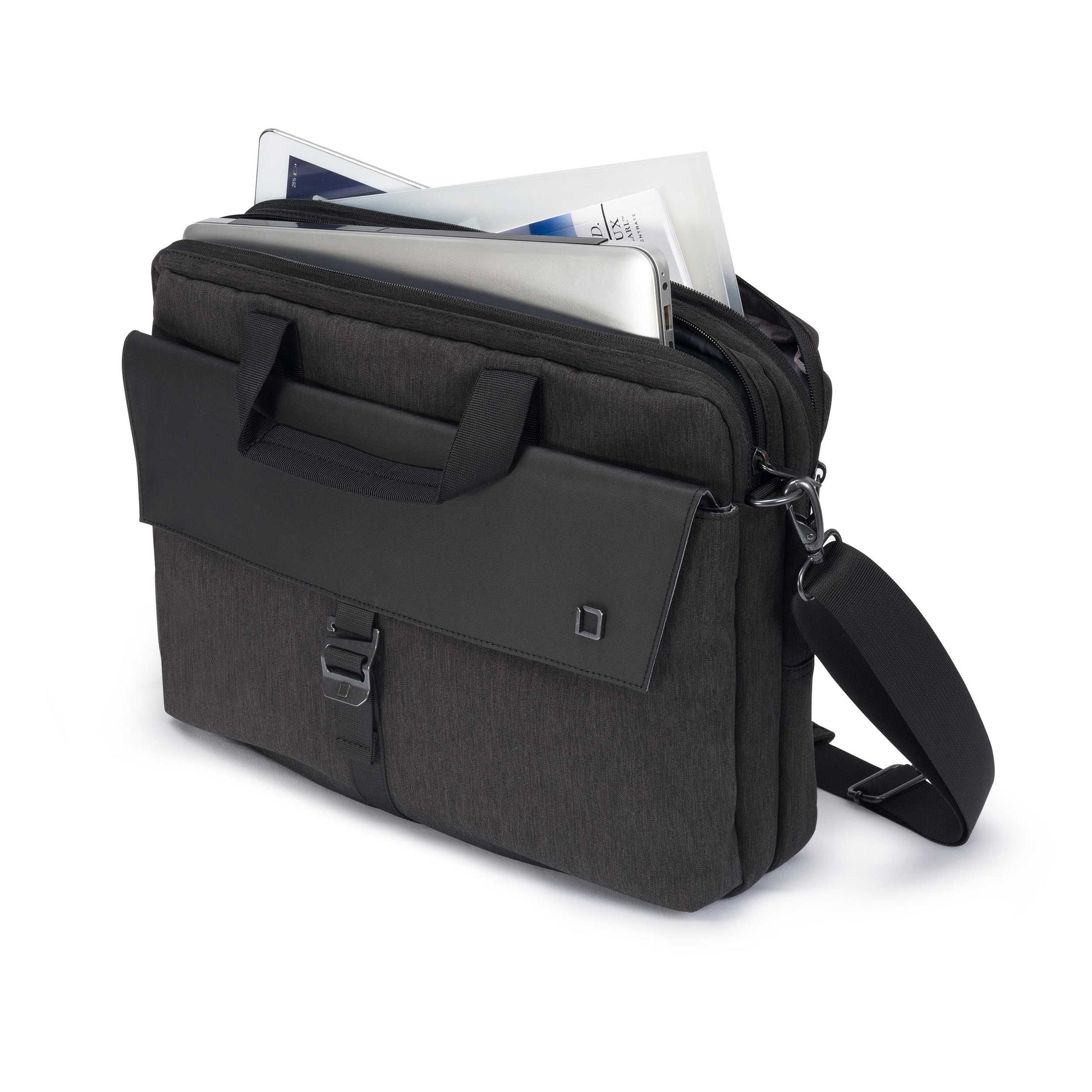 DICOTA STYLE Notebook-Tasche bis 15,2" – abschliessbar, Trolley-Befestigungsband – Schwarz