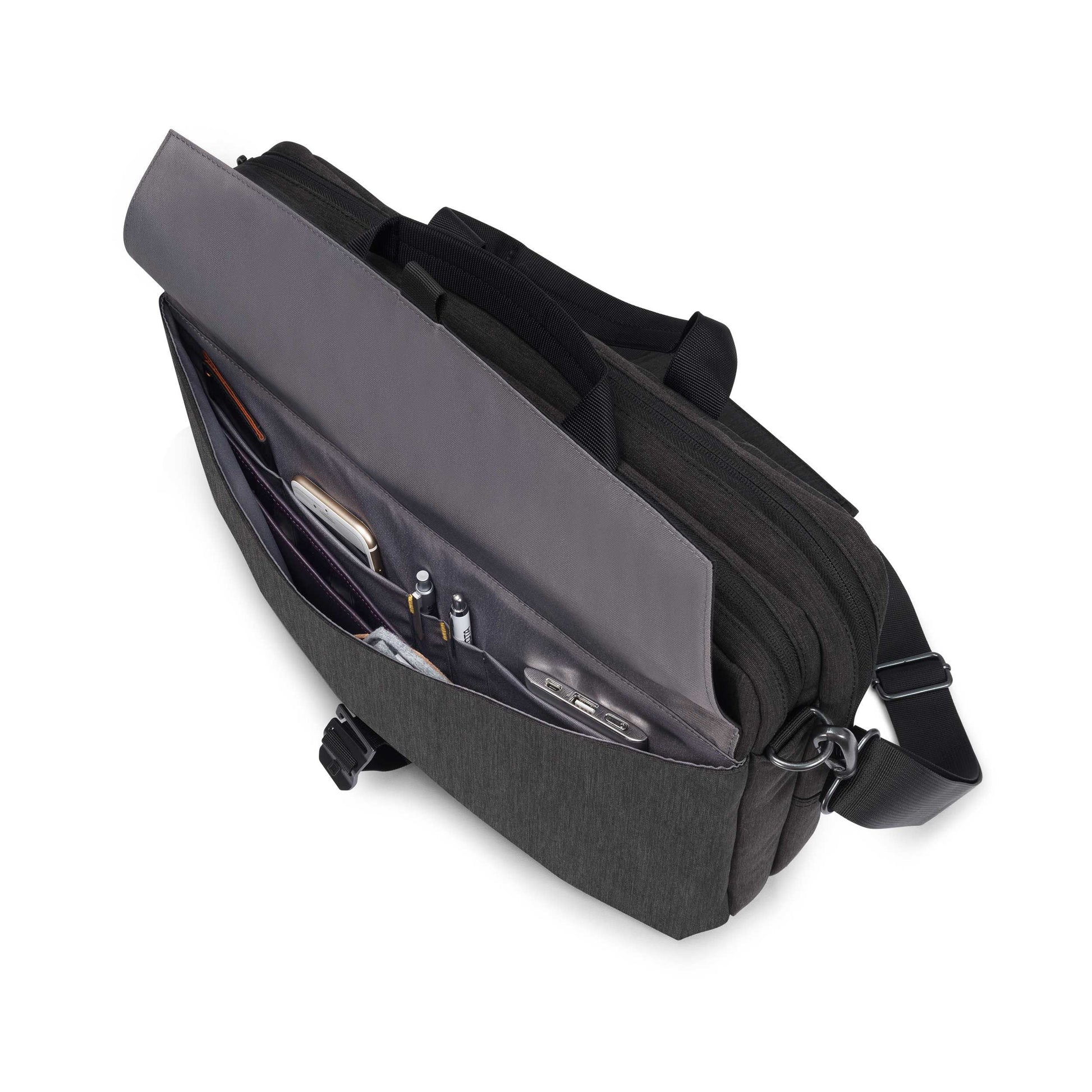 DICOTA STYLE Notebook-Tasche bis 15,2" – abschliessbar, Trolley-Befestigungsband – Schwarz