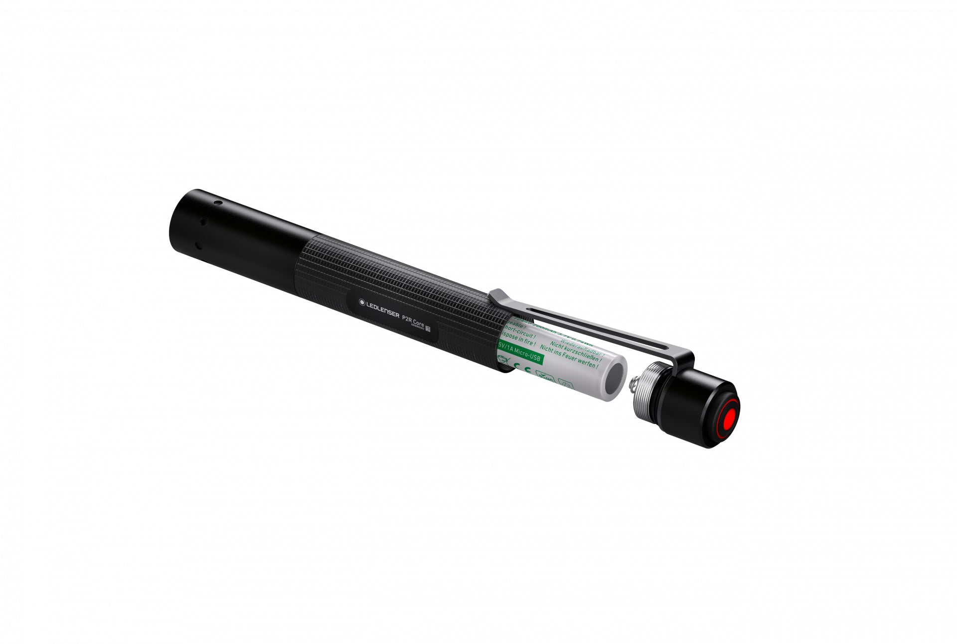 Ledlenser Taschenlampe P2R Core – 120 lm, 65 m, IP54, Akku – Schwarz