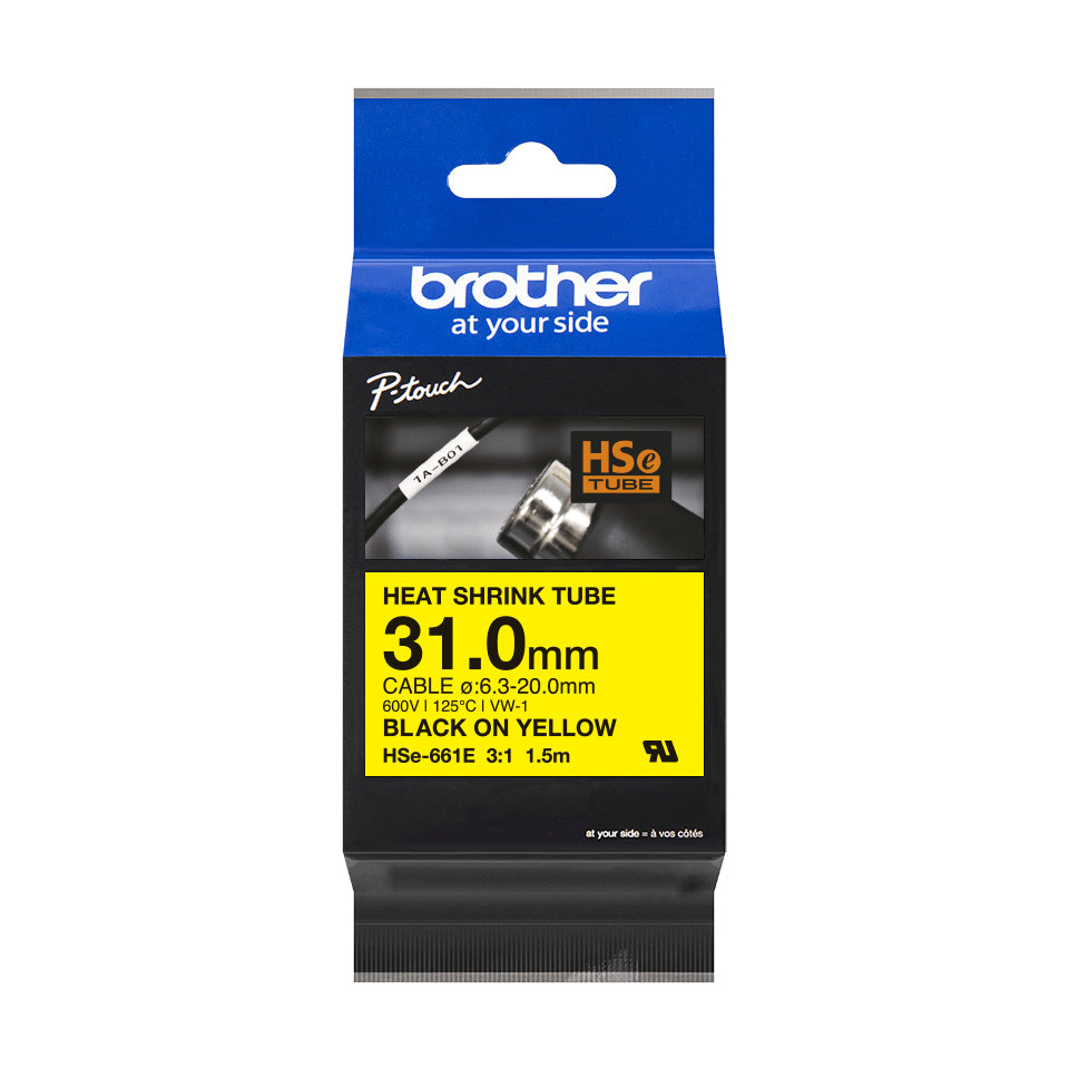 Brother Schriftband – 31 mm × 1,5 m, gelb, schwarz