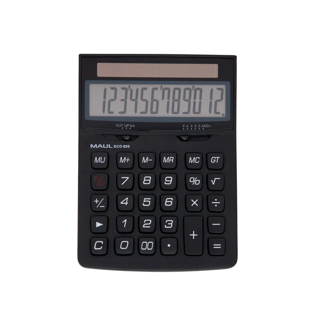 MAUL Taschenrechner ECO 850 – 12-stellig – Solar – Schwarz