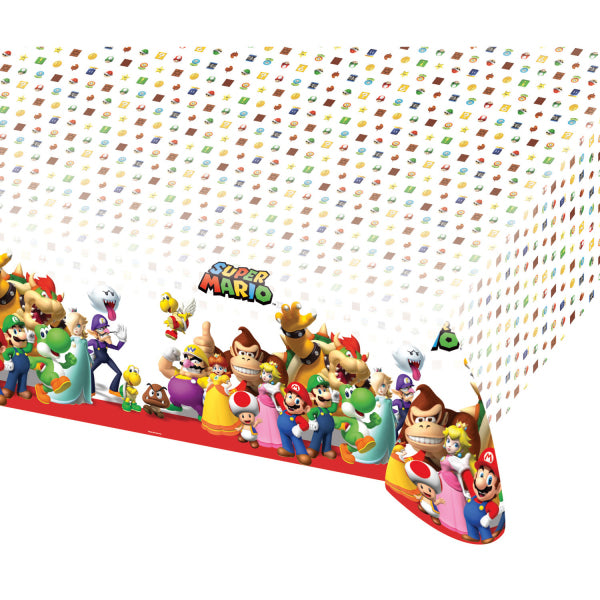 Amscan Tischdecke – 180×120 cm, Kunststoff, Mehrfarbig, Super Mario